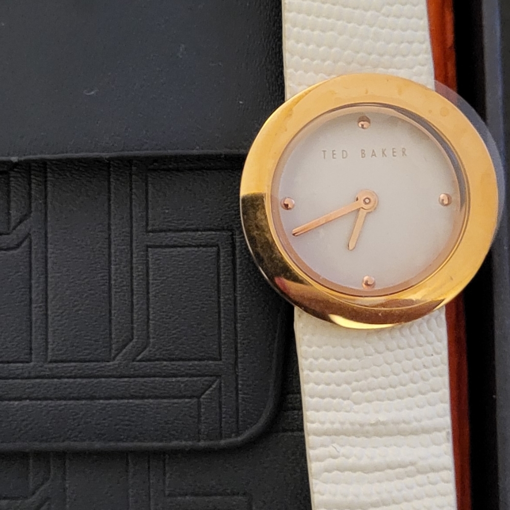 Ted Baker white leather strap watch